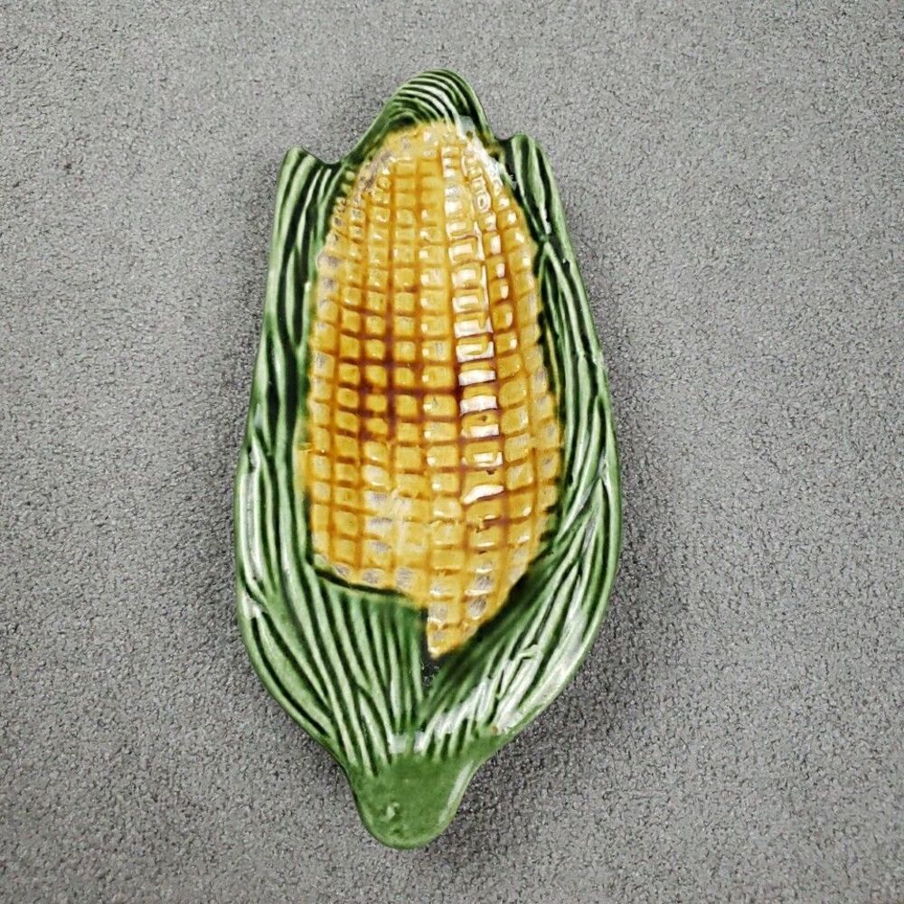 Corn on the Cob Serving Dish Portugal 541 Portuguese Pottery Realistic VTG